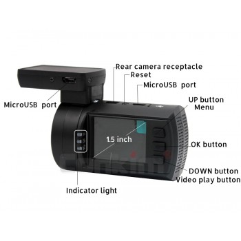Conkim Dual Lens Car Dash Camera GPS DVR Front 1080P FHD+Rear Camera 1080P FHD Parking Guard Auto Registrar Mini 0906 Novatek