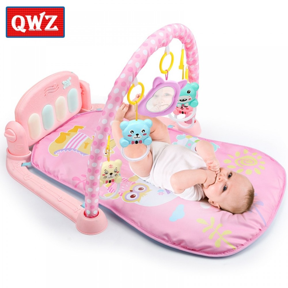 QWZ 3 in 1 Baby Play Mat Baby Gym Toys Soft Lighting Rattles Musical Toys For Babies Educational Toys Play Piano Gym Baby Gifts