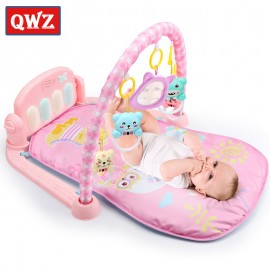 QWZ 3 in 1 Baby Play Mat Baby Gym Toys Soft Lighting Rattles Musical Toys For Babies Educational Toys Play Piano Gym Baby Gifts