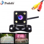 Podofo Car Rear View Camera Universal 4 LED Night Vision Backup Parking Reverse Camera Waterproof 170 Wide Angle HD Color Image