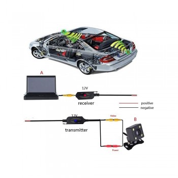 Podofo Car Rear View Camera Universal 4 LED Night Vision Backup Parking Reverse Camera Waterproof 170 Wide Angle HD Color Image