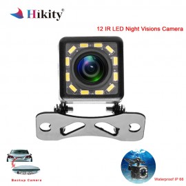 Hikity Waterproof Car Rear View Camera 170 Wide Angle HD CCD 12 LED Night Visions Backup Reversing Parking Cameras Car-styling