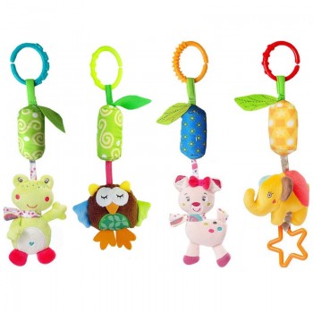 Baby Infant Cartoon Animal Soft Rattles Toys Bed Crib Stroller Music Hanging Bell kids Stuffed Toys Mobile Baby Plush Toy 40%off