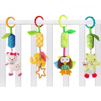 Baby Infant Cartoon Animal Soft Rattles Toys Bed Crib Stroller Music Hanging Bell kids Stuffed Toys Mobile Baby Plush Toy 40%off