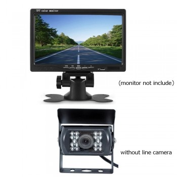 Podofo Universal Waterproof Car Rear View Camera Truck Backup Camera Heavy Duty 18 LED IR Night Vision 12V 24V (No Guide Line)