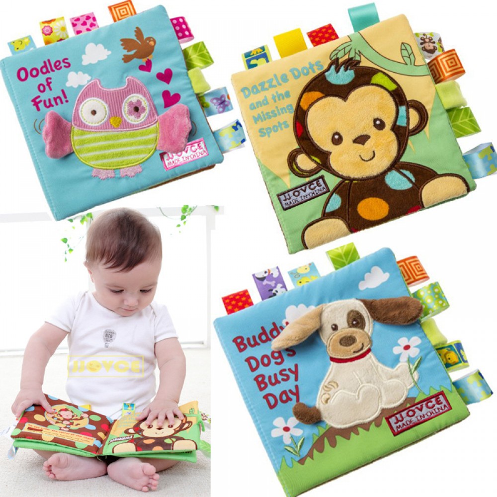 Animal Cloth Book Baby Soft Toys Animal Embroidered Cloth Book Newborn Early Development Activity Books Baby Kids Gifts