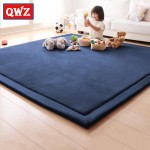 QWZ Thick Play Mats Coral Fleece Blanket Carpet Children Baby Crawling Tatami Mats Cushion Mattress for Bedroom Baby Game Gifts