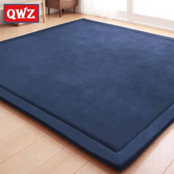 QWZ Thick Play Mats Coral Fleece Blanket Carpet Children Baby Crawling Tatami Mats Cushion Mattress for Bedroom Baby Game Gifts
