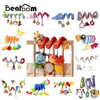 Bearoom Toys For Baby Cute Rattle Cartoon Mobile Toys Soft Plush Stroller Toy Infant Learning Education Rattles 0-12 Months Gift