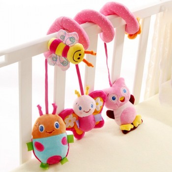 Bearoom Toys For Baby Cute Rattle Cartoon Mobile Toys Soft Plush Stroller Toy Infant Learning Education Rattles 0-12 Months Gift