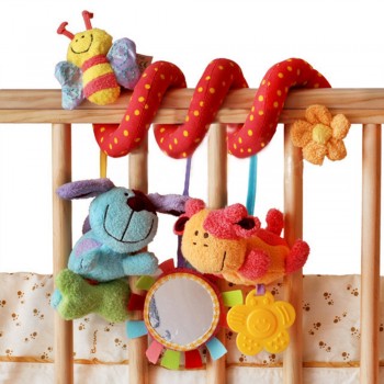 Bearoom Toys For Baby Cute Rattle Cartoon Mobile Toys Soft Plush Stroller Toy Infant Learning Education Rattles 0-12 Months Gift