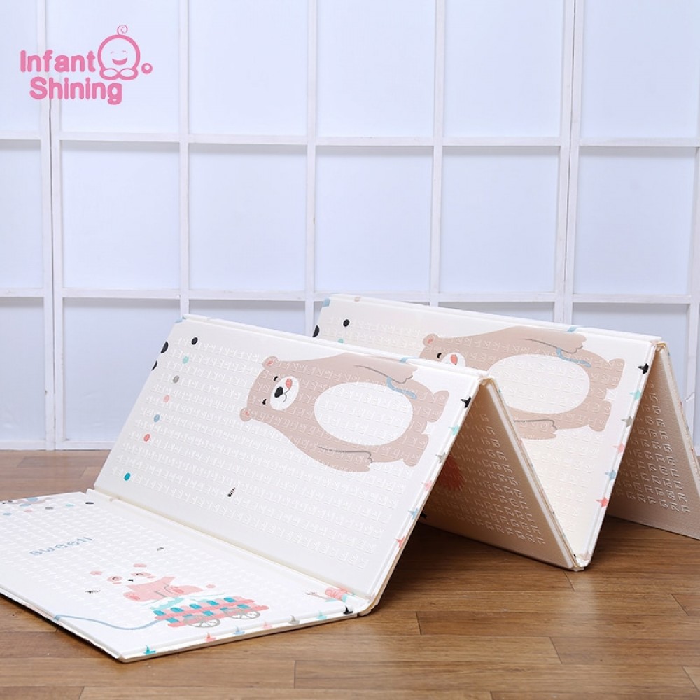 Infant Shining 1.5CM Thick Baby Mat Playmat Foldable Kid Play Mat 200*180CM Large Child Crawling Mat Puzzle Blanket Game Pad