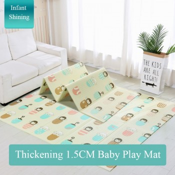 Infant Shining 1.5CM Thick Baby Mat Playmat Foldable Kid Play Mat 200*180CM Large Child Crawling Mat Puzzle Blanket Game Pad