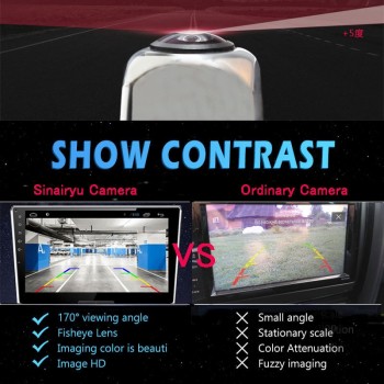Sinairyu Rear Front Side View Camera SONY MCCD Fish Eyes Night Vision Waterproof IP68 Reversing Back Up Camera Universal