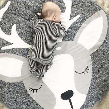 90CM Baby Infant Play Mats Kids Round Crawling Carpet Floor Rug Baby Bedding Blanket Cotton Play Game Pad Children Room Decor