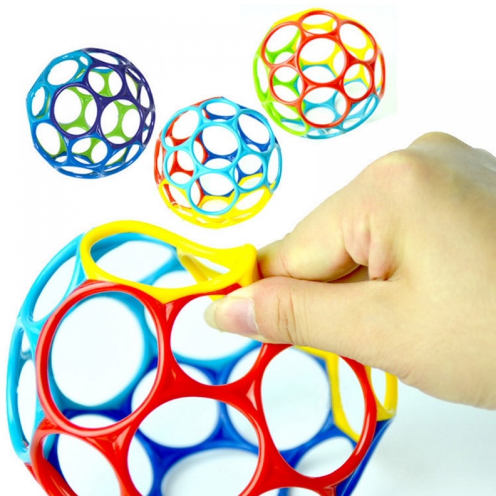 Large Rattles Develop Baby Intelligence Grasping Gums Wave Ball Hand Bell Fun Bite Catch Hole Kids Toys For Newborns