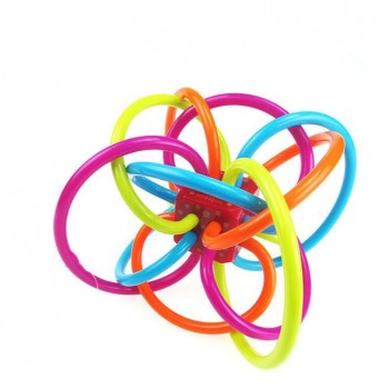 Large Rattles Develop Baby Intelligence Grasping Gums Wave Ball Hand Bell Fun Bite Catch Hole Kids Toys For Newborns