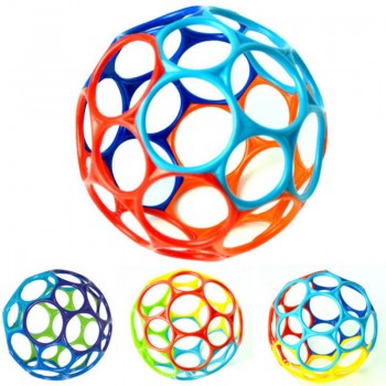 Large Rattles Develop Baby Intelligence Grasping Gums Wave Ball Hand Bell Fun Bite Catch Hole Kids Toys For Newborns