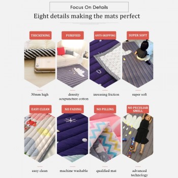 Infant Shining Baby Play Mat Cotton Playmat for Child 2cm Thickness Non-slip Rug 140*200cm Children Game Carpet Machine Washable