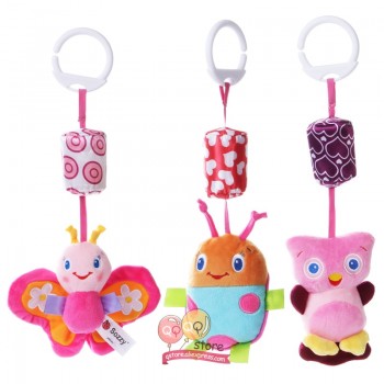 Sozzy Cute Animal Rattles Stroller Hanging Bell Mobiles Infant Baby Soft Plush Crib Educational Toys for Newborn Children Gift