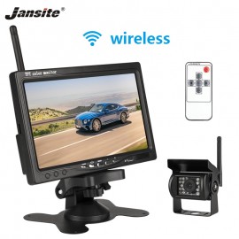 Jansite 7inch Car monitor TFT LCD Car Rear View Monitor Parking Wired Wireless Rearview System for Backup Camera support DVD VCD