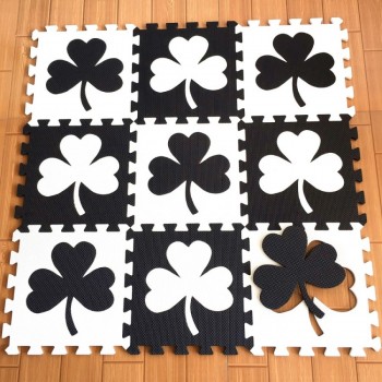 EVA New 10pcs 11.8*11.8 Puzzle Floor GYM Soft Kids Foam Mat Black White baby play puzzle number letter cartoon foam mat