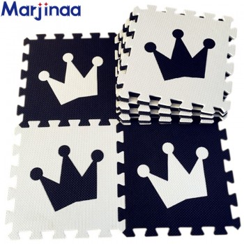EVA New 10pcs 11.8*11.8 Puzzle Floor GYM Soft Kids Foam Mat Black White baby play puzzle number letter cartoon foam mat
