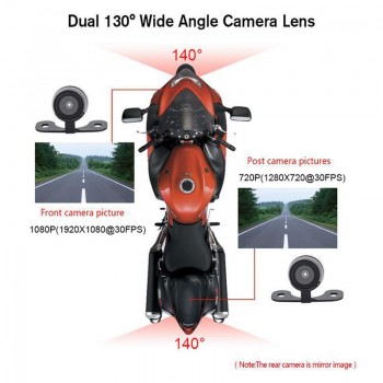 Motorcycle Driving Locomotive Recorder Front And Rear Double Lens Double Recording Hidden Driving Recorder DVR Dash Camera