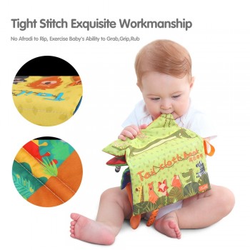 Tumama Baby Rattles Mobiles Toy Soft Animal Tails Cloth Book Newborn Stroller Hanging Toy Baby Early Learning Educational Toys