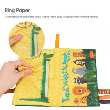 Tumama Baby Rattles Mobiles Toy Soft Animal Tails Cloth Book Newborn Stroller Hanging Toy Baby Early Learning Educational Toys