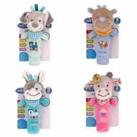 Newborn Cute Plush Animal Hand Bells Rattle Ring Bell Baby Cartoon Animal Rattle Infant Early Educational Doll Toy