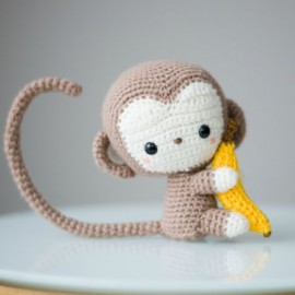 Monkey Crochet Crochet doll  rattle Amigurumi