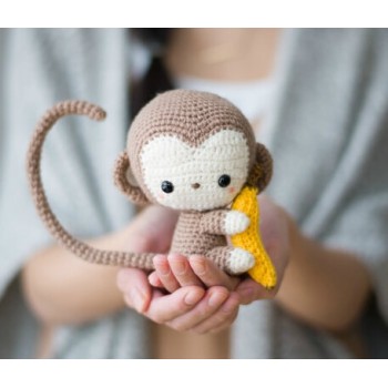 Monkey Crochet Crochet doll  rattle Amigurumi