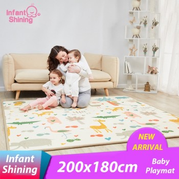 Infant Shining 2 Thickness Baby Play Mat 200*180cm Large Baby Climbing Mat Eco-friendly EPE Carpet Rug Bedroom Blanket