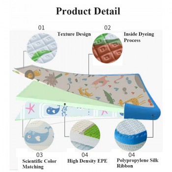 Infant Shining 2 Thickness Baby Play Mat 200*180cm Large Baby Climbing Mat Eco-friendly EPE Carpet Rug Bedroom Blanket