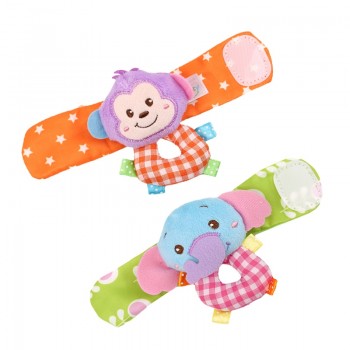Wrist Strap Rattles Animal Socks Toy New A Pair 2pcs/set 14cm*7cm Baby Infant Soft Handbells Hand Foot Developmental Toys