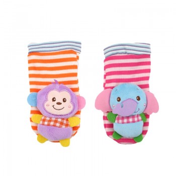 Wrist Strap Rattles Animal Socks Toy New A Pair 2pcs/set 14cm*7cm Baby Infant Soft Handbells Hand Foot Developmental Toys