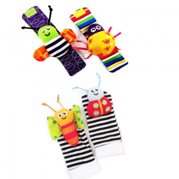Wrist Strap Rattles Animal Socks Toy New A Pair 2pcs/set 14cm*7cm Baby Infant Soft Handbells Hand Foot Developmental Toys