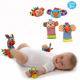 Infant baby toys bebe rattles/socks 2 pcs/set can make sound cute toy for baby boy kids toy Hanging  Early Learning Educate