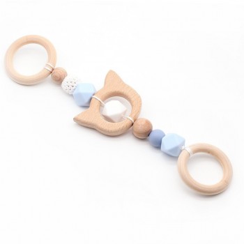 Baby Rattle Toys Animal Wooden Rattle Ring Natural Wood Beads Play Gym Toy Stroller Toys Hanging Mobile Crib Newborn Infant Gift