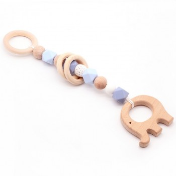 Baby Rattle Toys Animal Wooden Rattle Ring Natural Wood Beads Play Gym Toy Stroller Toys Hanging Mobile Crib Newborn Infant Gift