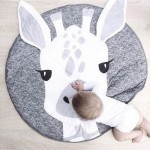 90CM Baby Play Mats Carpet Kids Room Giraffe Lion Animal Soft Cotton Crawling Mats Round Floor Rug Playmats for Baby Gym Mat