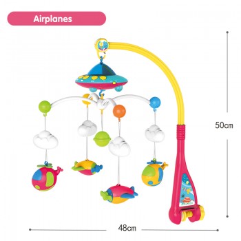 Huanger Baby bed bell newborn 0-12months toys rotating music hanging baby rattle bracket set baby crib mobile holder baby toys