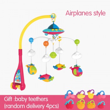 Huanger Baby bed bell newborn 0-12months toys rotating music hanging baby rattle bracket set baby crib mobile holder baby toys