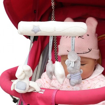 Cute Baby Rattles Mobiles Hanging Bed Stroller Crib Rattles Rabbit Toys Plush Animal Music Doll Bed Bell Educational Mobile Toys