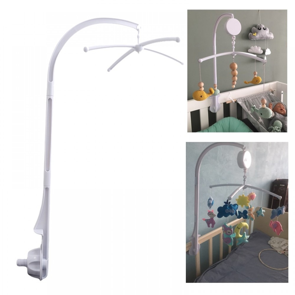 Baby Crib Mobility White Rattles Bracket Set Cot Fold Cribs Clamp Bed Music Box Kids Mobile Toys For Children