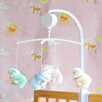 Baby Crib Mobility White Rattles Bracket Set Cot Fold Cribs Clamp Bed Music Box Kids Mobile Toys For Children