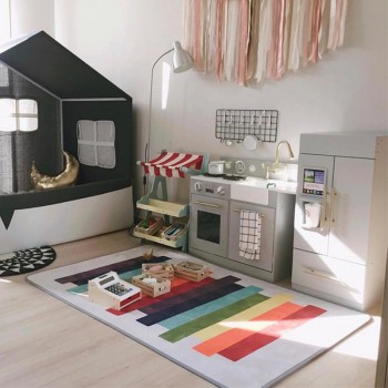 Rainbow Baby Play Game Mats Synthetic Fiber Rectangle Blanket Carpet Children Baby Crawling Tatami Mats for Bedroom 100x150cm