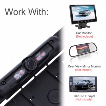 170 degree 12V Car License Plate Frame 4 IR Light Rear View Camera Universal HD Auto Night Vision Reverse Backup Camera