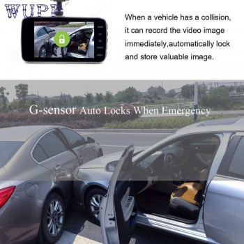 OMESHIN 4 Inch LCD IPS Dual Lens Car Dash Cam FHD 1080P Dashboard Camera 170 degree Driving DVR